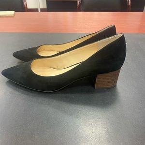 Some Society black dress shoes with 2 inch wooden block heel